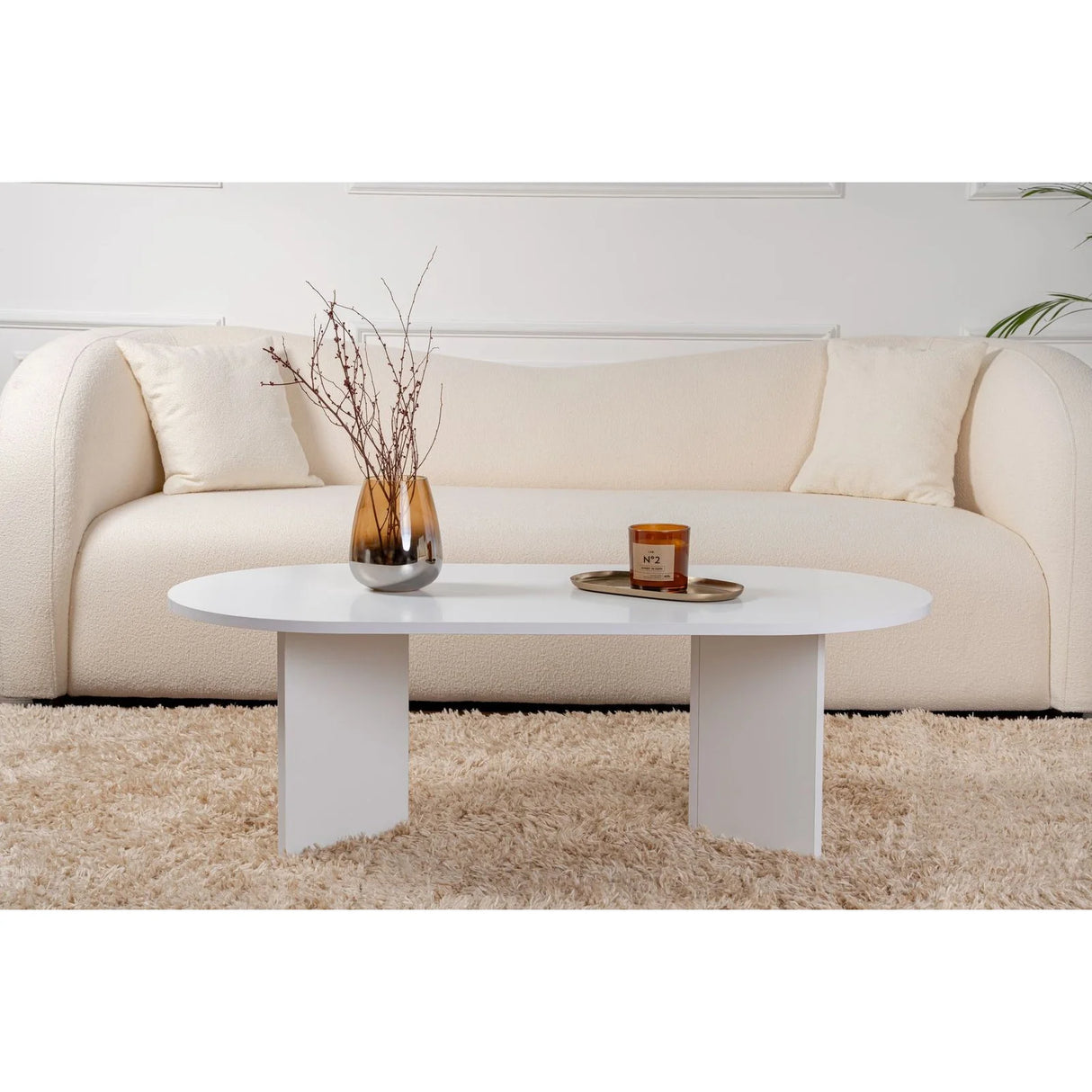 Couchtisch Sable aus Holz in Weiß, 119x60x40 cm – Bild 2