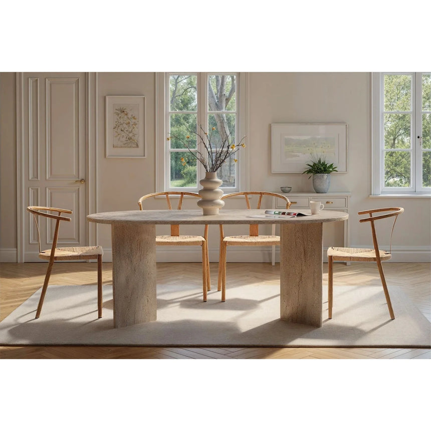 Sablin Esstisch aus Holz in Travertine, 75x180 cm – Bild 2