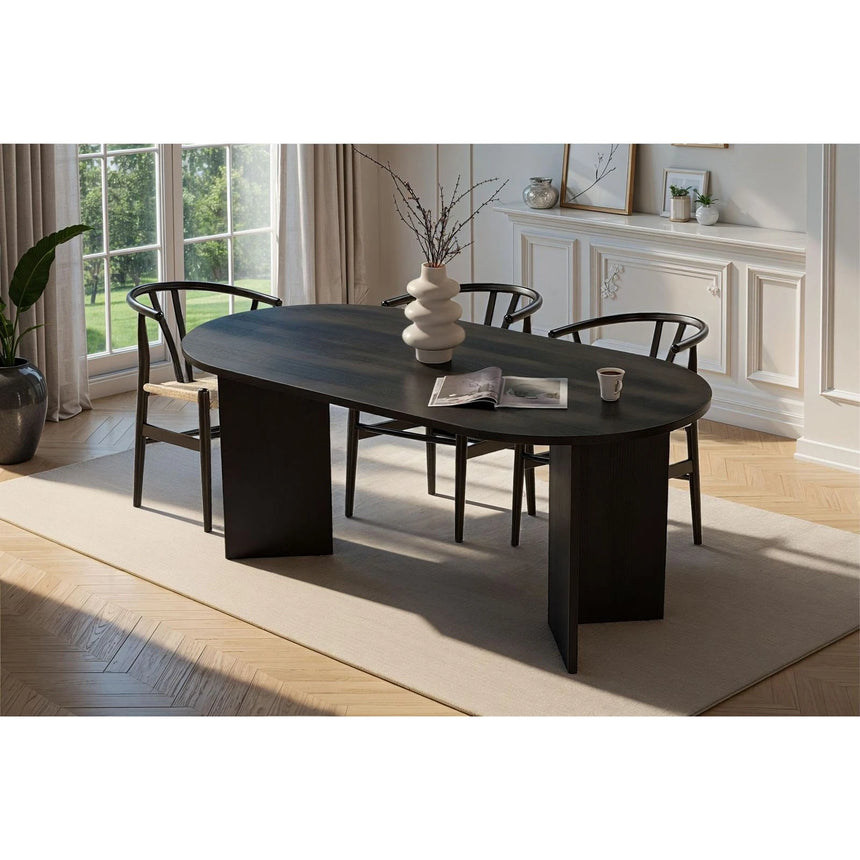 Sablin Esstisch aus Holz in Wood Black, 75x180 cm – Bild 1