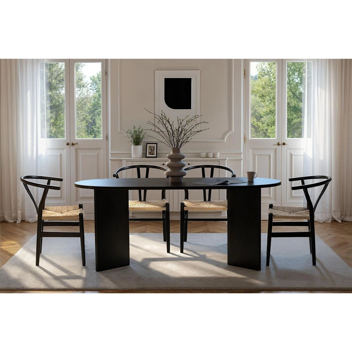 Sablin Esstisch aus Holz in Wood Black, 75x180 cm – Bild 2