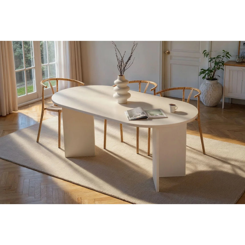 Sablin Esstisch aus Holz in Wood White, 75x180 cm – Bild 1