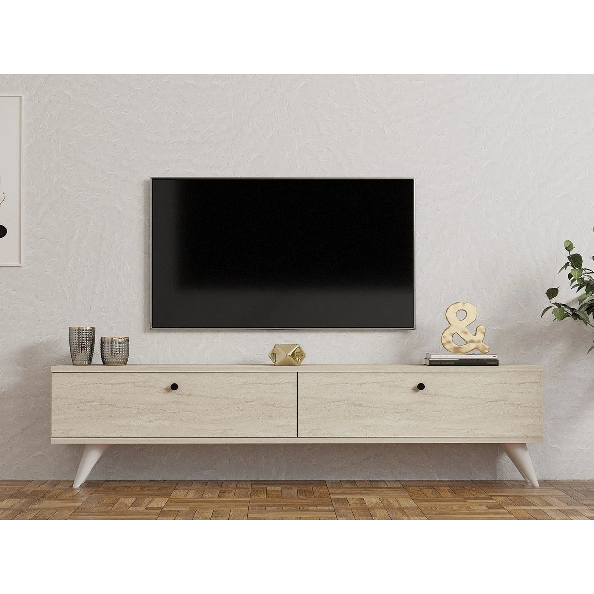 TV-Sideboard Paris in Travertine, 160x25x35 cm – Bild 2