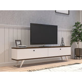 TV-Sideboard Paris in Weiß/Walnuss, 160x25x35 cm – Bild 1