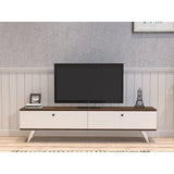 TV-Sideboard Paris in Weiß/Walnuss, 160x25x35 cm – Bild 2