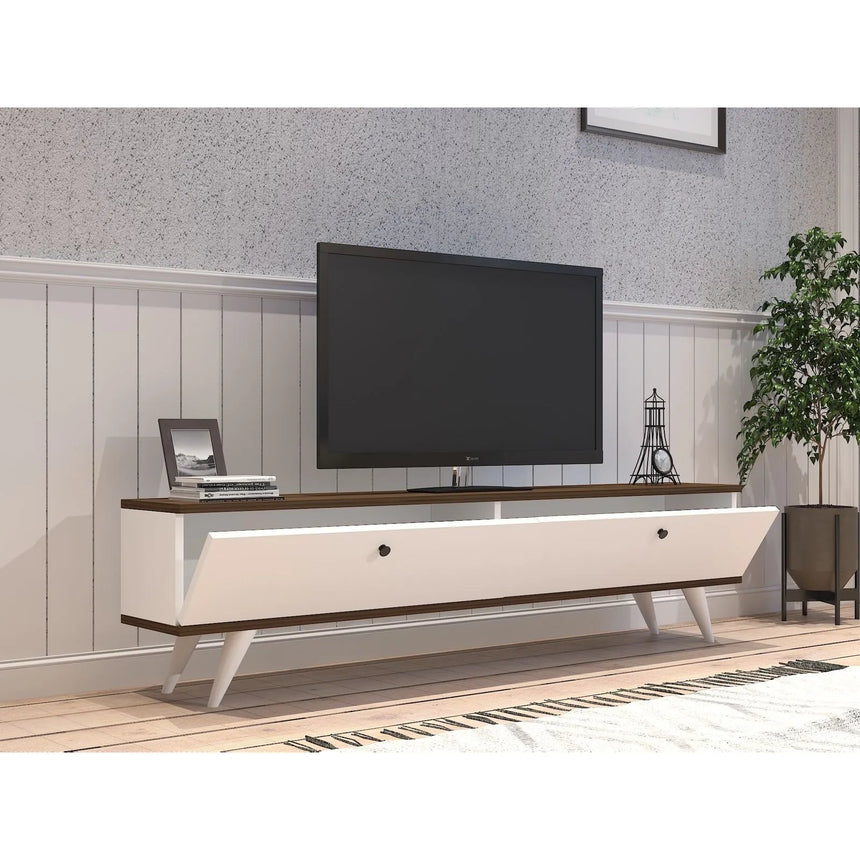 TV-Sideboard Paris in Weiß/Walnuss, 160x25x35 cm – Bild 3