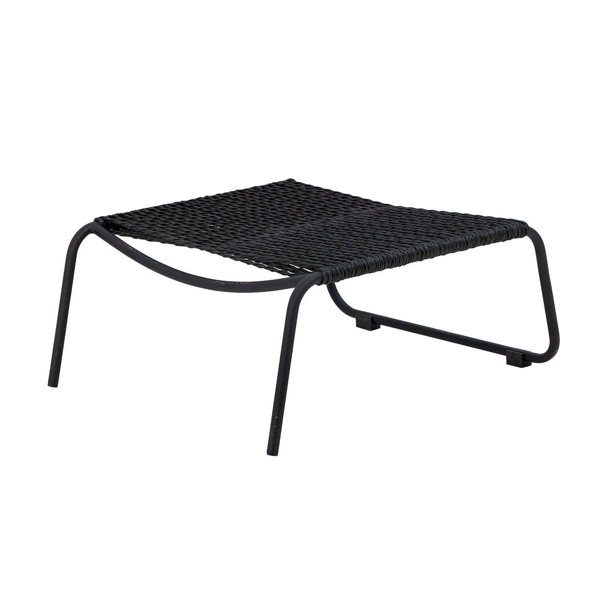Boel Liegestuhl mit Hocker, Schwarz, Metall - ZEN ZONE Furniture
