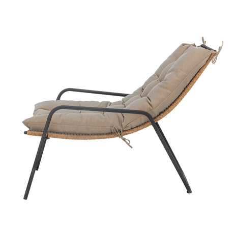 Boel Liegestuhl mit Hocker, Natur, Metall - ZEN ZONE Furniture