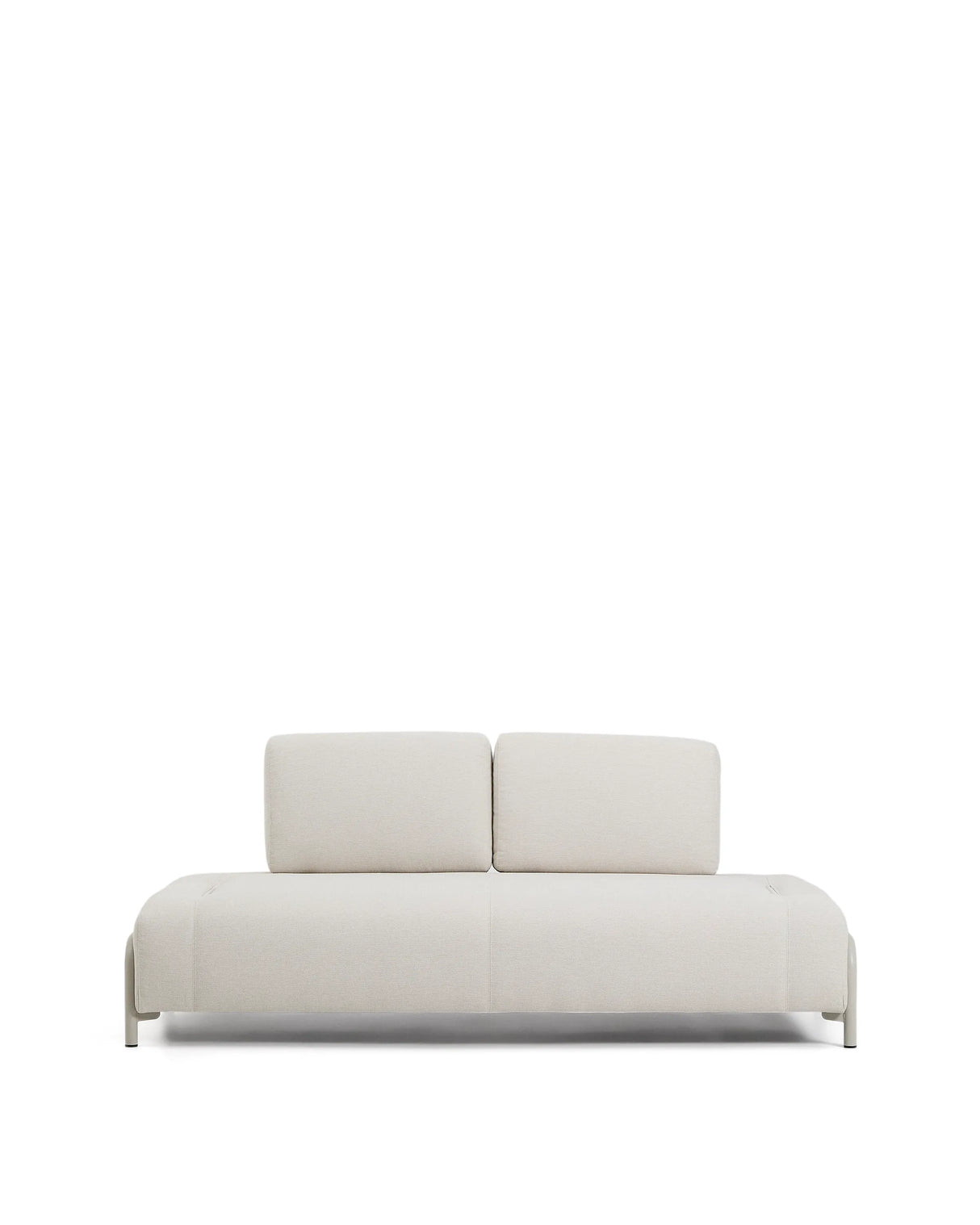 2-Sitzer-Modul Compo aus Chenille in Ecru mit beigem Metallgestell 200 cm FSC Mix Credit von Kave Home – Produktbild 1