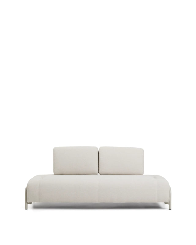 2-Sitzer-Modul Compo aus Chenille in Ecru mit beigem Metallgestell 200 cm FSC Mix Credit von Kave Home – Produktbild 1