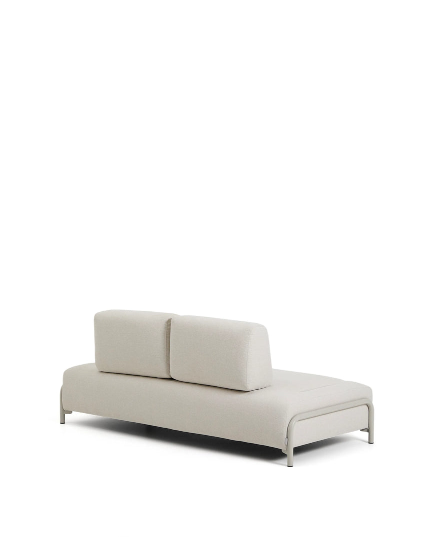 2-Sitzer-Modul Compo aus Chenille in Ecru mit beigem Metallgestell 200 cm FSC Mix Credit von Kave Home – Produktbild 5