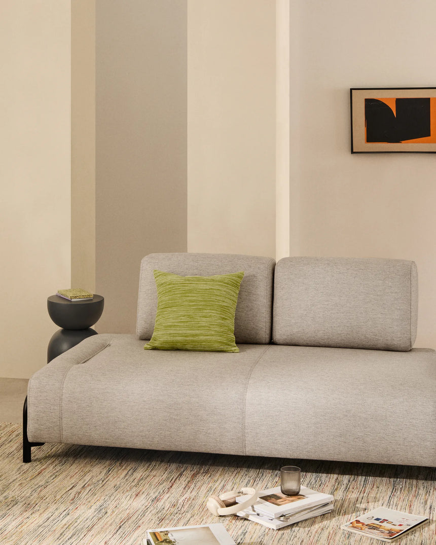 2-Sitzer-Modul Compo in Graubeige mit schwarzem Metallgestell 200 cm FSC Mix Credit von Kave Home – Produktbild 2