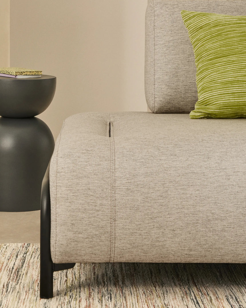 2-Sitzer-Modul Compo in Graubeige mit schwarzem Metallgestell 200 cm FSC Mix Credit von Kave Home – Produktbild 3