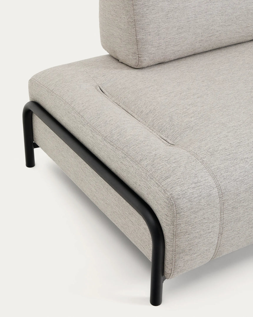 2-Sitzer-Modul Compo in Graubeige mit schwarzem Metallgestell 200 cm FSC Mix Credit von Kave Home – Produktbild 9