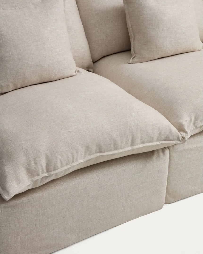 2-Sitzer-Modularsofa Anarela mit abnehmbarem Bezug aus Leinen und Viskose, 180 cm, FSC Mix Credit von Kave Home – Bild 5