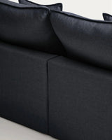 2-Sitzer-Modularsofa Anarela mit abnehmbarem Bezug aus Leinen und Viskose in Dunkelgrau, 180 cm, FSC Mix Credit von Kave Home – Bild 6