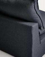 2-Sitzer-Modularsofa Anarela mit abnehmbarem Bezug aus Leinen und Viskose in Dunkelgrau, 180 cm, FSC Mix Credit von Kave Home – Bild 8