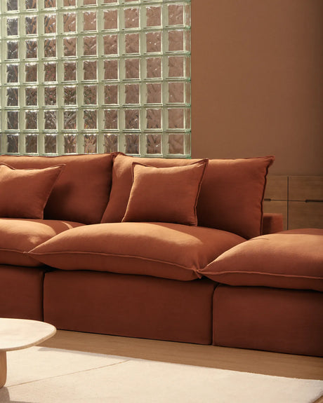 2-Sitzer-Modularsofa Anarela mit abnehmbarem Bezug und Randmodul aus 100 % Leinen, 270 cm, FSC Mix Credit von Kave Home – Bild 2