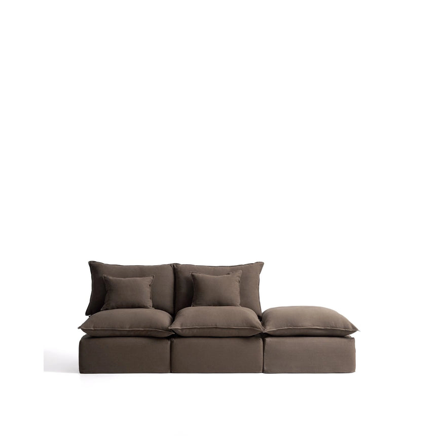 2-Sitzer-Modularsofa Anarela mit abnehmbarem Bezug und Randmodul aus 100 % Leinen in Taupe, 270 cm, FSC Mix Credit von Kave Home – Bild 1