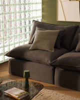 2-Sitzer-Modularsofa Anarela mit abnehmbarem Bezug und Randmodul aus 100 % Leinen in Taupe, 270 cm, FSC Mix Credit von Kave Home – Bild 2