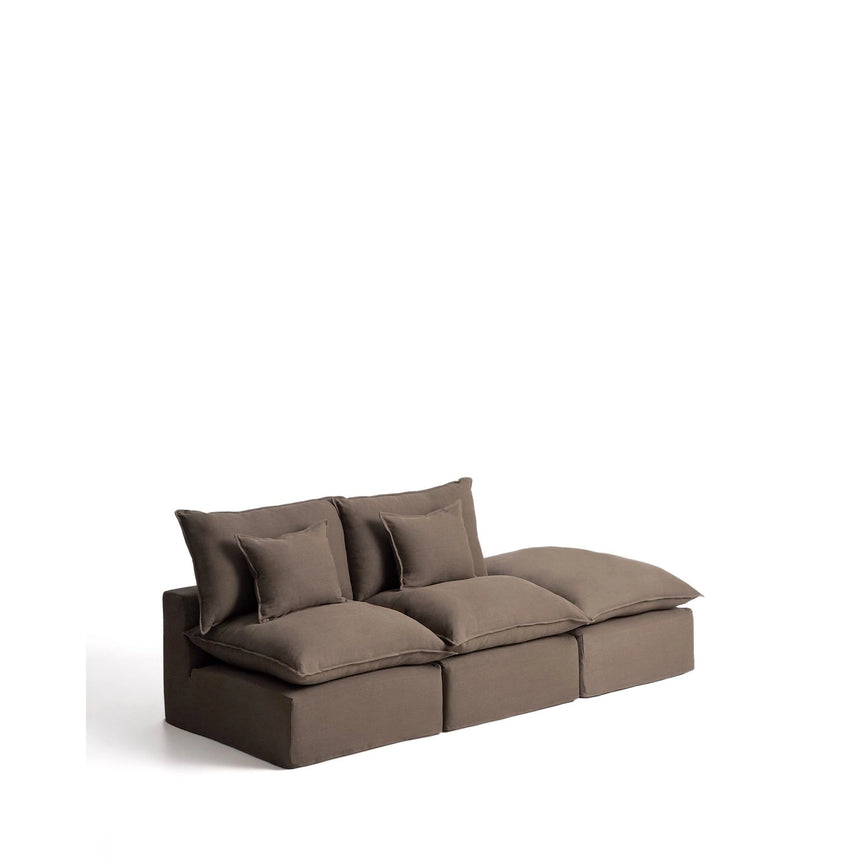 2-Sitzer-Modularsofa Anarela mit abnehmbarem Bezug und Randmodul aus 100 % Leinen in Taupe, 270 cm, FSC Mix Credit von Kave Home – Bild 5