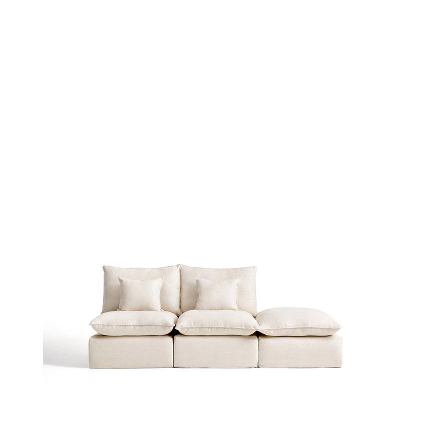 2-Sitzer-Modularsofa Anarela mit abnehmbarem Bezug und Randmodul aus Leinen und Viskose in Beige, 270 cm, FSC Mix Credit von Kave Home – Bild 1