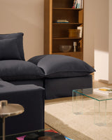 2-Sitzer-Modularsofa Anarela mit abnehmbarem Bezug und Randmodul aus Leinen und Viskose in Dunkelgrau, 270 cm, FSC Mix Credit von Kave Home – Bild 3