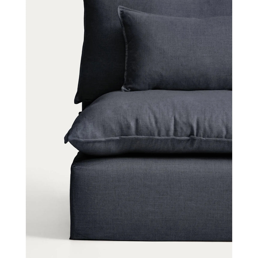 2-Sitzer-Modularsofa Anarela mit abnehmbarem Bezug und Randmodul aus Leinen und Viskose in Dunkelgrau, 270 cm, FSC Mix Credit von Kave Home – Bild 7