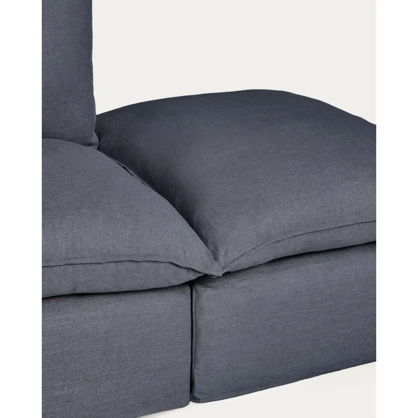 2-Sitzer-Modularsofa Anarela mit abnehmbarem Bezug und Randmodul aus Leinen und Viskose in Dunkelgrau, 270 cm, FSC Mix Credit von Kave Home – Bild 8