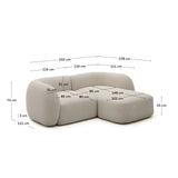 2-Sitzer-Modularsofa Martina mit Chenille und Chaiselongue rechts in Steinton 230 cm von Kave Home – Bild 3