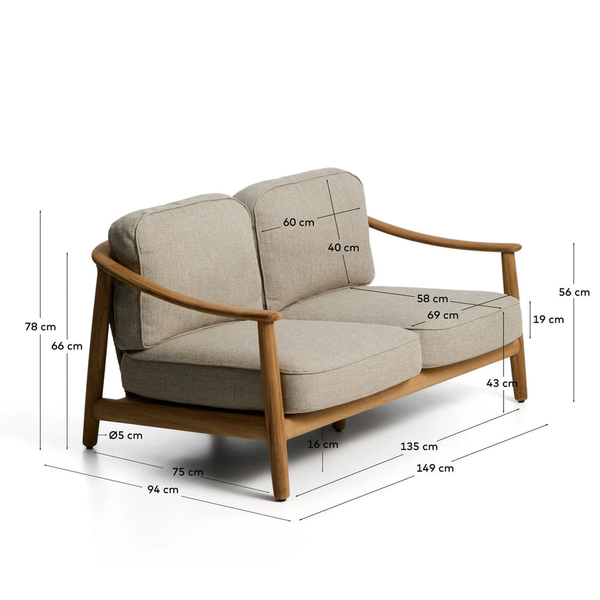 2-Sitzer Outdoor-Sofa Elunda aus massivem Teakholz, FSC 100 %, 149 cm von Kave Home – Bild 2