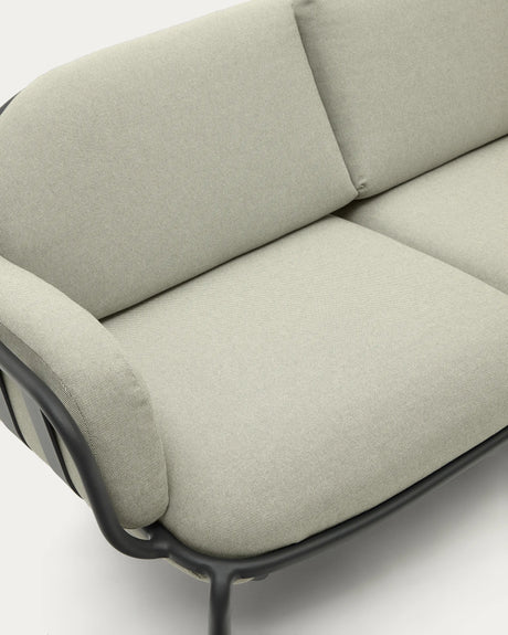 2-Sitzer-Outdoor-Sofa Joncols mit Bezug in Beige aus Aluminium mit grau lackiertem Finish 164 cm von Kave Home – Produktbild 11
