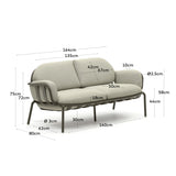 2-Sitzer-Outdoor-Sofa Joncols mit Bezug in Beige aus Aluminium mit grau lackiertem Finish 164 cm von Kave Home – Produktbild 2