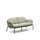 2-Sitzer-Outdoor-Sofa Joncols mit Bezug in Beige aus Aluminium mit grau lackiertem Finish 164 cm von Kave Home – Produktbild 4