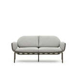 2-Sitzer-Outdoor-Sofa Joncols mit Bezug in Grau aus Aluminium mit grün lackiertem Finish 164 cm von Kave Home – Bild 1