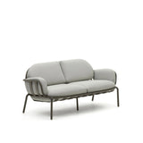 2-Sitzer-Outdoor-Sofa Joncols mit Bezug in Grau aus Aluminium mit grün lackiertem Finish 164 cm von Kave Home – Bild 4