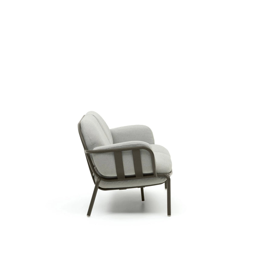 2-Sitzer-Outdoor-Sofa Joncols mit Bezug in Grau aus Aluminium mit grün lackiertem Finish 164 cm von Kave Home – Bild 6