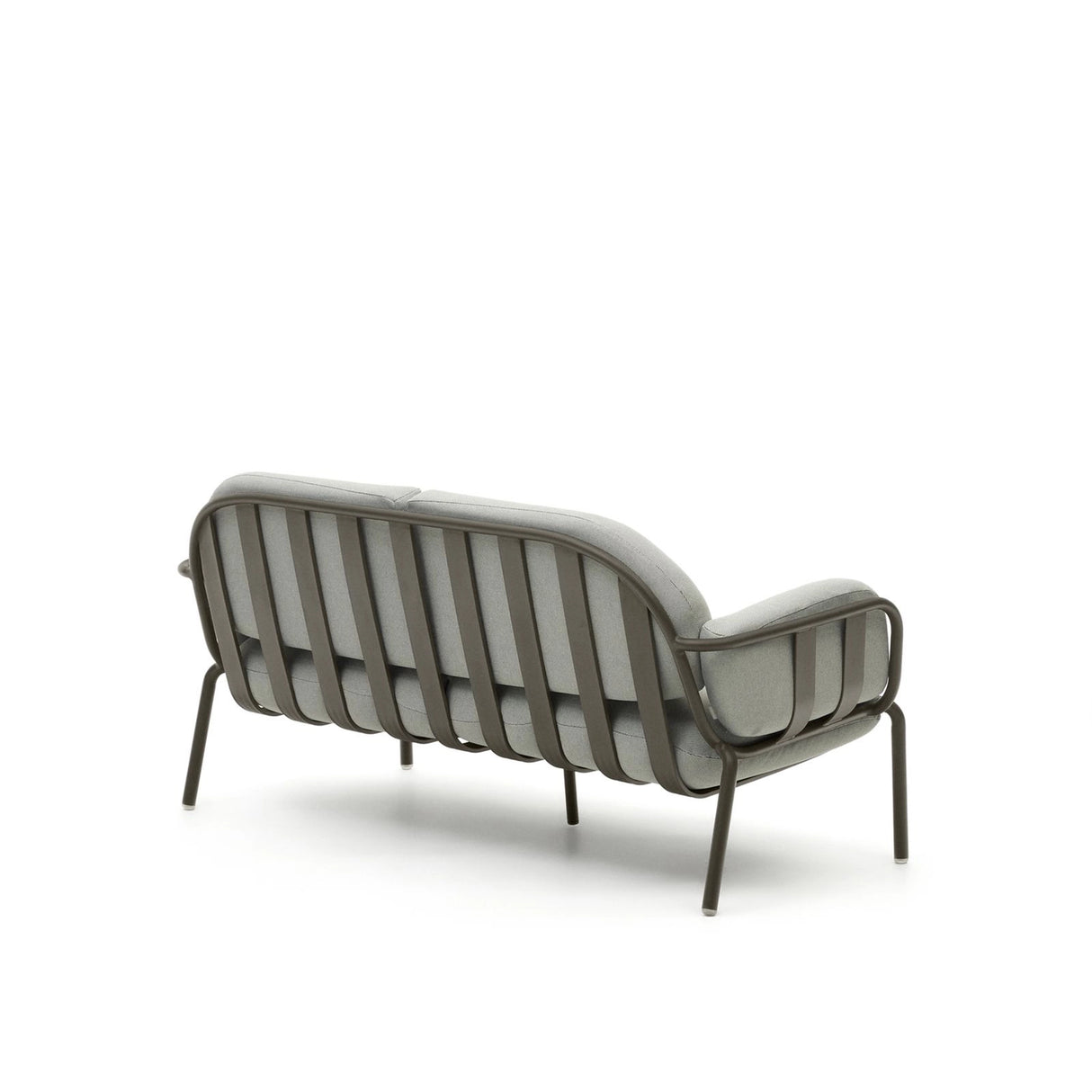 2-Sitzer-Outdoor-Sofa Joncols mit Bezug in Grau aus Aluminium mit grün lackiertem Finish 164 cm von Kave Home – Bild 8