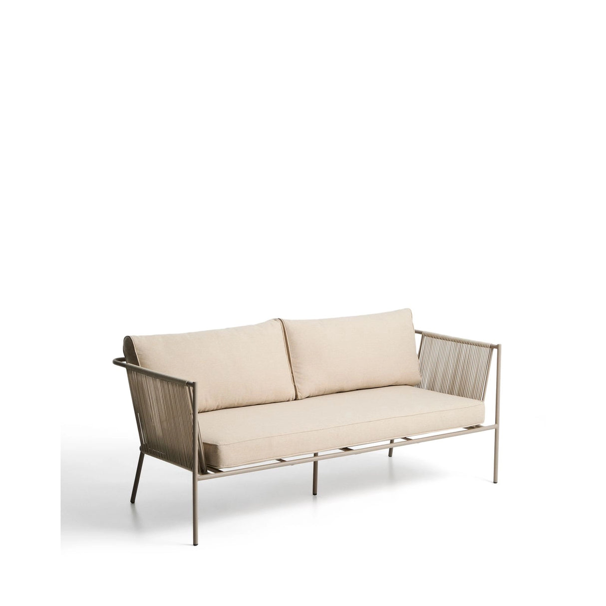 2-Sitzer-Outdoor-Sofa Zivia aus écrufarbenem Seil und taupefarben verzinktem Stahl 178 cm von Kave Home – Bild 3
