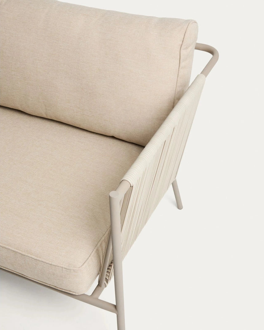 2-Sitzer-Outdoor-Sofa Zivia aus écrufarbenem Seil und taupefarben verzinktem Stahl 178 cm von Kave Home – Bild 9