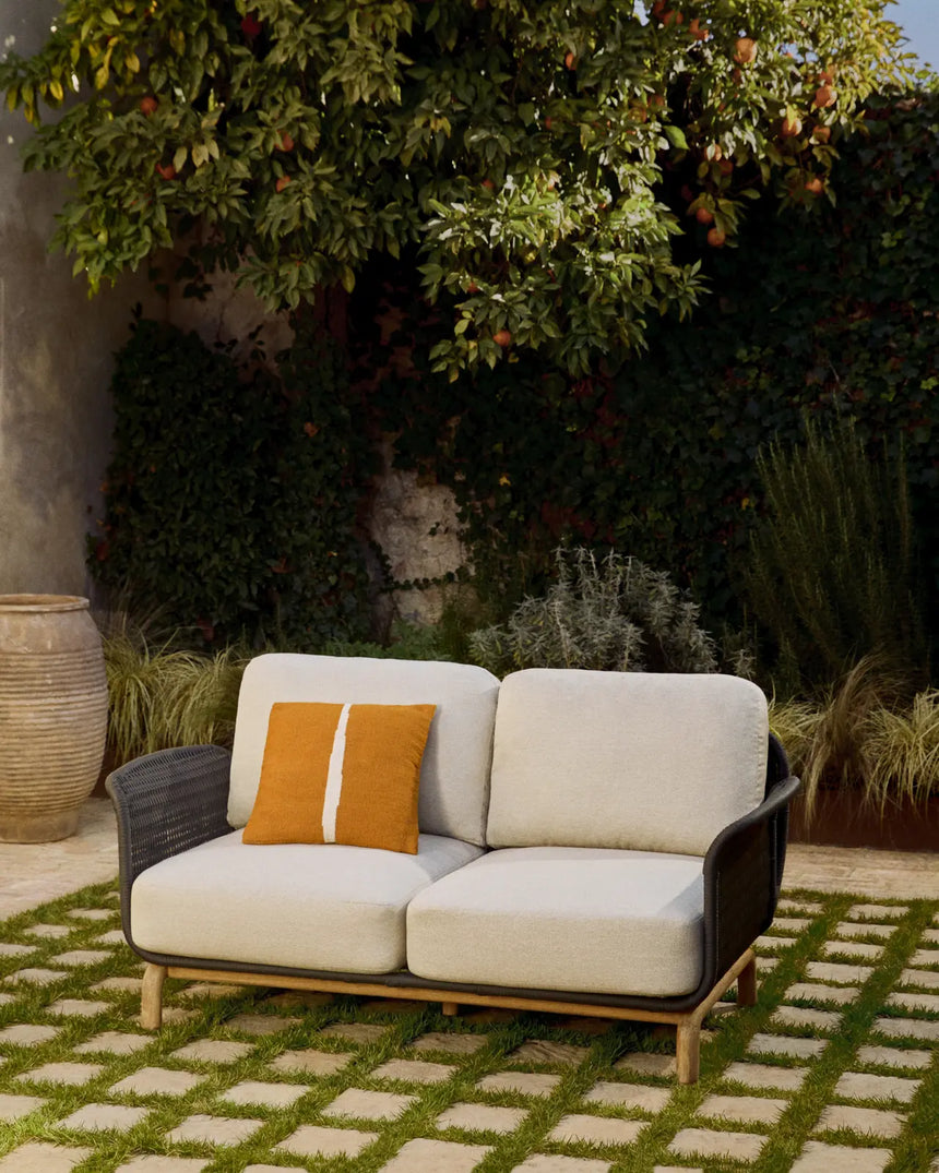 2-Sitzer-Sofa Alipa aus massivem Akazienholz und dunkelgrauem Seil, 165 cm von Kave Home – Bild 2