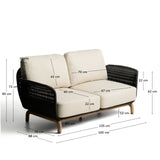 2-Sitzer-Sofa Alipa aus massivem Akazienholz und dunkelgrauem Seil, 165 cm von Kave Home – Bild 4