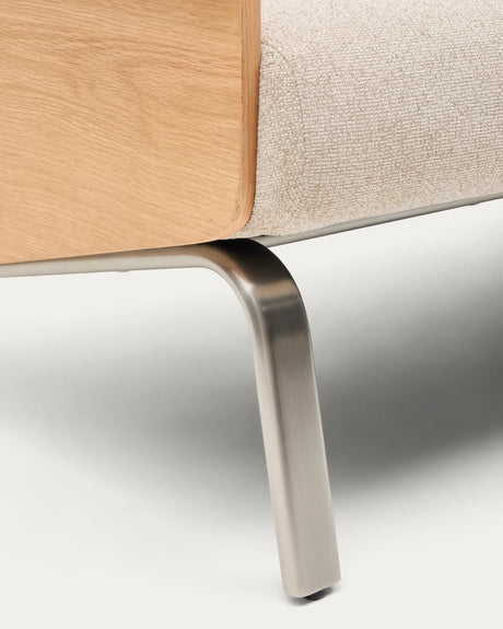 2-Sitzer-Sofa Amsen in Beige aus Eichensperrholz mit Beinen aus em gebürsteten Edelstahl 150 cm FSC 100 % von Kave Home – Produktbild 11