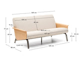 2-Sitzer-Sofa Amsen in Beige aus Eichensperrholz mit Beinen aus em gebürsteten Edelstahl 150 cm FSC 100 % von Kave Home – Produktbild 5