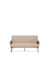 2-Sitzer-Sofa Amsen in Hellbraun aus Nussbaumsperrholz und Beinen aus em gebürsteten Edelstahl 150 cm FSC 100 % von Kave Home – Produktbild 1