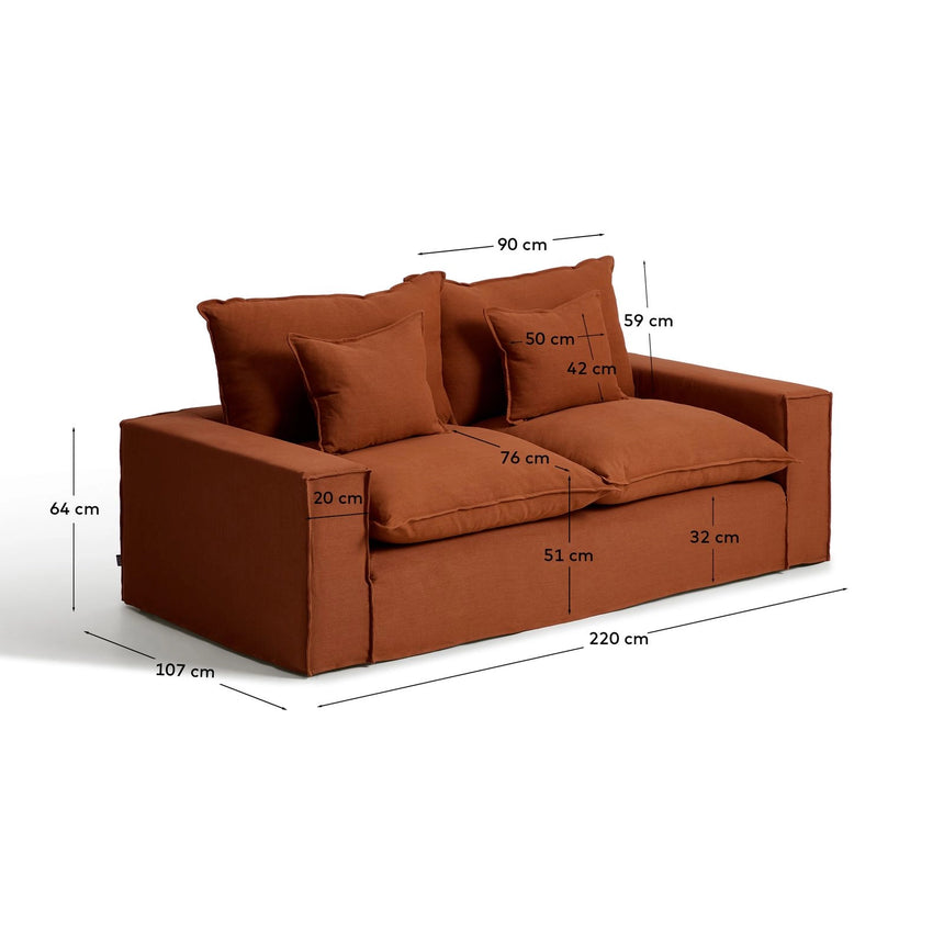 2-Sitzer-Sofa Anarela mit abnehmbarem Bezug aus 100 % Leinen, 220 cm, FSC Mix Credit von Kave Home – Bild 6