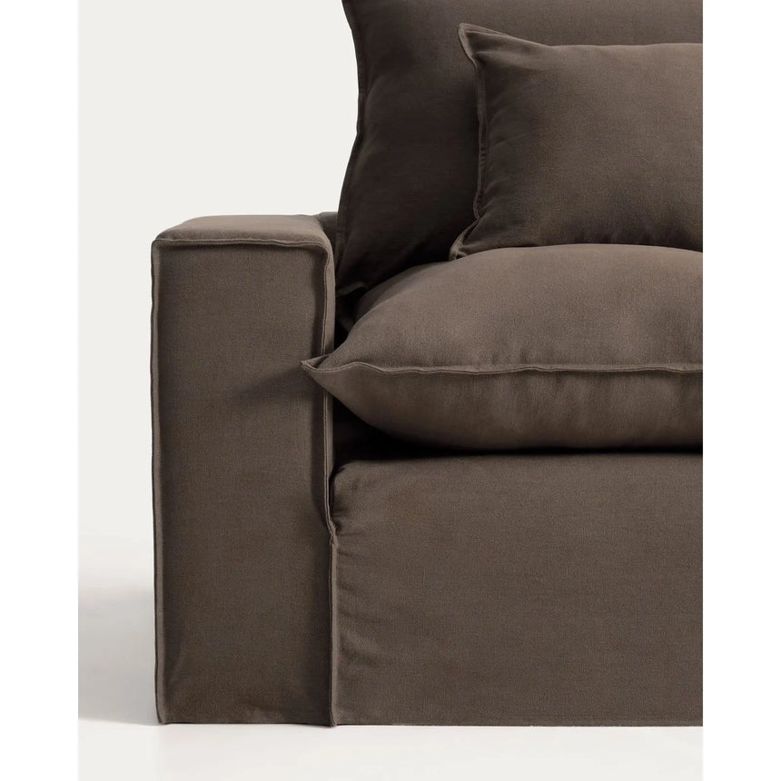 2-Sitzer-Sofa Anarela mit abnehmbarem Bezug aus 100 % Leinen in Taupe, 220 cm, FSC Mix Credit von Kave Home – Bild 8
