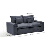 2-Sitzer-Sofa Anarela mit abnehmbarem Bezug aus Leinen und Viskose in Dunkelgrau, 220 cm, FSC Mix Credit von Kave Home – Bild 4