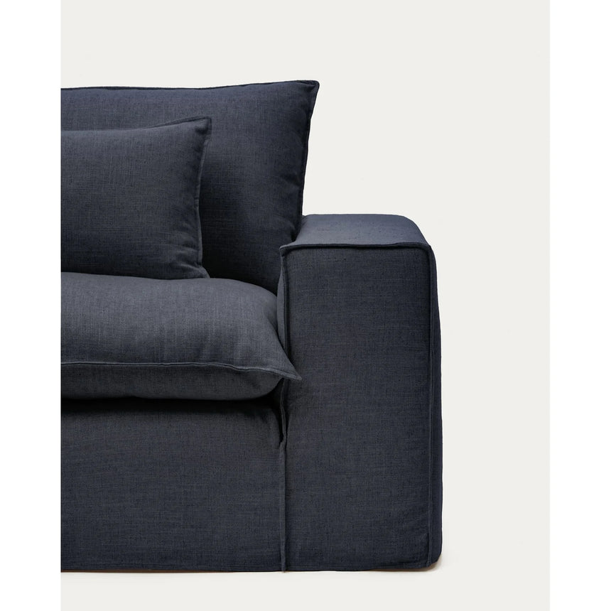 2-Sitzer-Sofa Anarela mit abnehmbarem Bezug aus Leinen und Viskose in Dunkelgrau, 220 cm, FSC Mix Credit von Kave Home – Bild 6