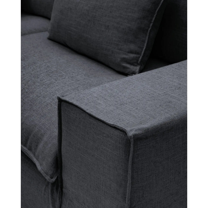 2-Sitzer-Sofa Anarela mit abnehmbarem Bezug aus Leinen und Viskose in Dunkelgrau, 220 cm, FSC Mix Credit von Kave Home – Bild 7