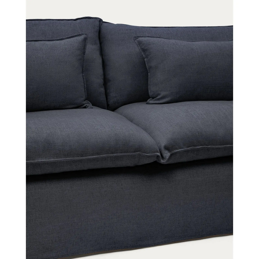 2-Sitzer-Sofa Anarela mit abnehmbarem Bezug aus Leinen und Viskose in Dunkelgrau, 220 cm, FSC Mix Credit von Kave Home – Bild 9